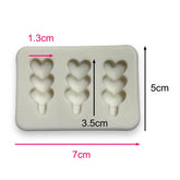 Molde Silicona Mini Chupeta Corazones